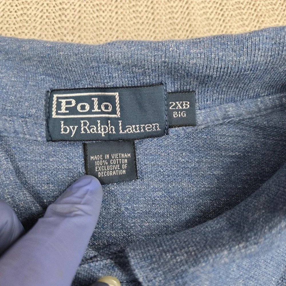 Polo Ralph Lauren Polo Shirt Mens 2XB Big Blue Long Sleeve Big & Tall Casual
